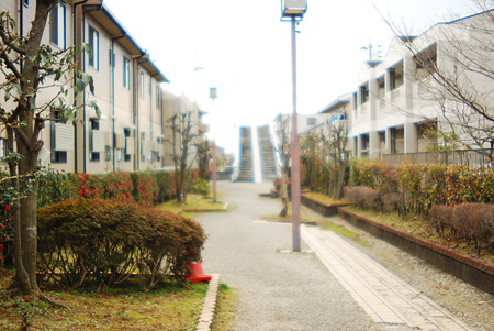Quiet residential area in the afternoon.