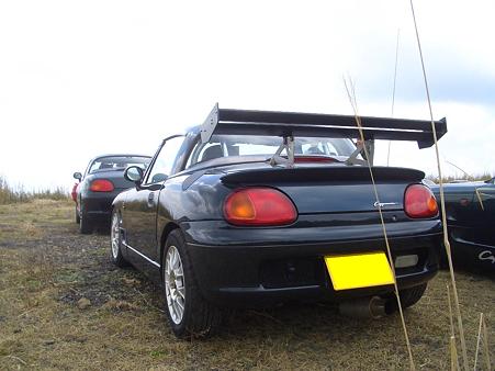 隣駅のカプチーノ。GTウィング付きトランクに変わってました