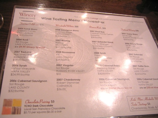 Winery Collective - Menu